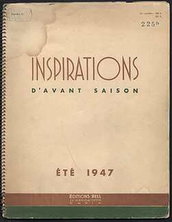 Inspirations Summer 1947 Dresses, Suits and Coats, Catalog with 23 fashion color plates, 46 pages
