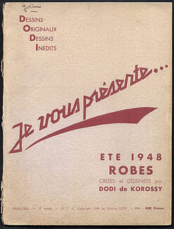 Dodi de Korossy presents 1948 Suits, Catalog with 23 fashion color plates, 48 pages