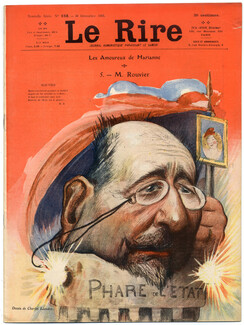 LE RIRE 1905 N°152, Charles Léandre, "Les Amoureux de Marianne: Rouvier", Ferdinand Bac