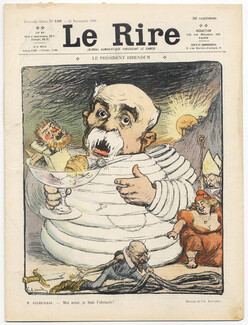 LE RIRE 1906 N°198, Clemenceau Bibendum (Michelin) Charles Léandre, Carlègle, Auguste Roubille, René Préjelan,, 16 pages