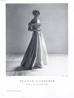 Jeanne Lafaurie 1948 Jean Page (Fabric), Evening Gown