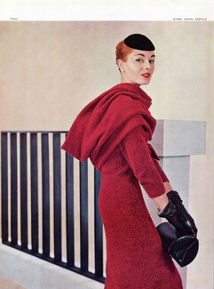 Lanvin Castillo 1956 Winter Red Dress,Philippe Pottier