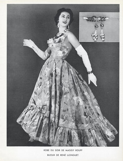 Maggy Rouff & René LLonguet (Jewels) 1954 Evening Dress
