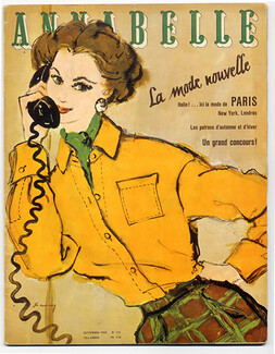 Annabelle 1953 (Edition Française) Septembre, N° 151 Zoltan Kemeny, Hermès, Fath, Christian Dior, Givenchy, Pierre Balmain..., 74 pages