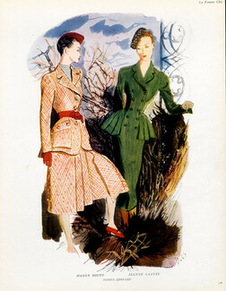 Maggy Rouff, Jeanne Lanvin 1947 Tissus Léonard, André Delfau