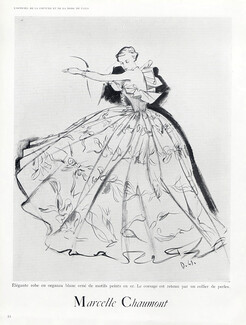 Marcelle Chaumont (Couture) 1949 André Delfau, Evening Gown