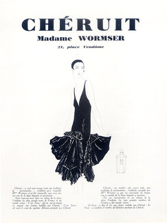Chéruit (Mrs Wormser) 1926 Evening Gown, Dartey, "C'est Paris" Chéruit Perfume