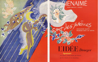 Bienaimé (Perfumes) 1947 Surrealism, Peacock, Angel... Draeger Frères