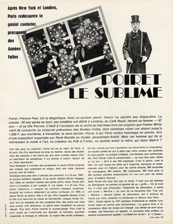 Poiret Le Sublime, 1973 - Paul Poiret Notre Oncle Paul, Texte par Benoîte Groult, Flora Groult, Jacqueline Tenret, 5 pages