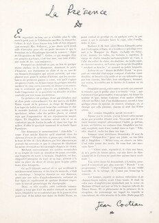 La Présence, 1950 - Serge de Diaghilew, Texte par Jean Cocteau