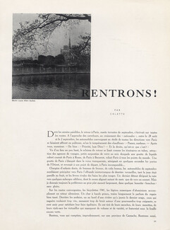 Colette 1941 "Rentrons", "Le Retour à Paris" Notre-Dame De Paris, Laure Albin Guillot