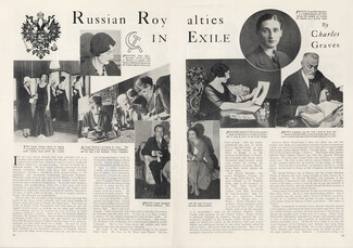Russian Royalties in Exile, 1933 - Princess Paul Chavchavadze, Princess Pontiatine, Prince Youssopoff (Irfé Fashion House), etc..., Text by Charles Graves, 5 pages