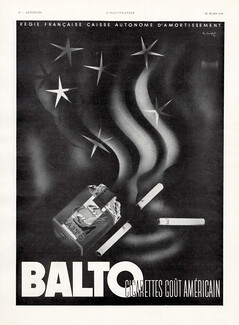 Balto (Cigarettes) 1936 Affiche Loupot