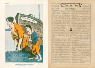 Bils 1931 Théatre des Arts, Georges & Ludmilla Pitoëff, Caricature, Biography
