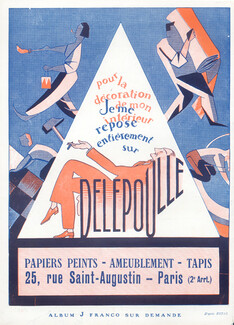 Delepoulle (Wallpaper, Furnishing Fabrics) 1926 d'après Rojas