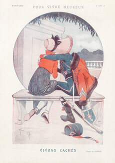 René Giffey 1924 Lovers, Kiss, 19th Century Costumes Hat