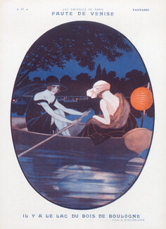 Joseph Kuhn-Régnier 1923 Boating, Au lac du Bois De Boulogne