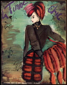 La Femme Chic 1942 October, J. H. Lartigue, Nina Ricci, Gabrielle, Mauboussin, 24 pages