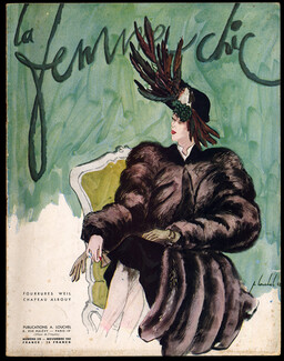 La Femme Chic 1942 November, Weil (Fur Clothing), Pierre Louchel, Line Vautrin, 24 pages