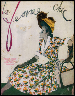 La Femme Chic 1943 July, Jacques Fath, Pierre Mourgue