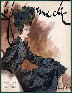 La Femme Chic 1943 October, Nina Ricci, Pierre Louchel, Bernard Blossac, Pierre Mourgue, Jacques Demachy, Jc. Haramboure, 32 pages