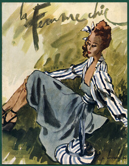 La Femme Chic 1944 July, Jacques Fath, Pierre Louchel