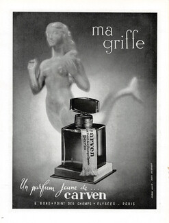 Carven (Perfumes) 1945 Ma Griffe, Claude Bonin, Mermaid