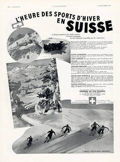 Office du Tourisme - Suisse (Switzerland) 1938 St Moritz, Oberland Bernois