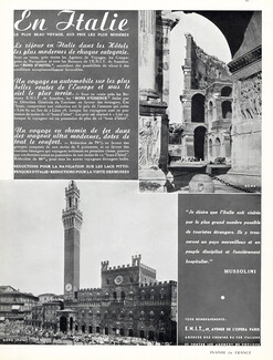 Office du Tourisme - Italie (Italia) 1935 Siena, Roma, Mussolini quote
