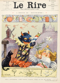 Adolphe Willette 1910 Guignol Devil, Montmartre, Black Cat