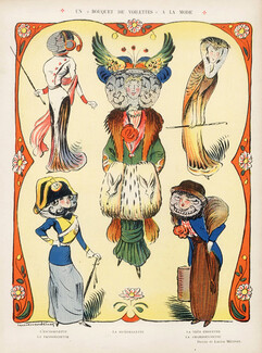 Lucien Métivet 1910 Voilettes à la Mode, Fashionable hat Veils, Disguise Costume