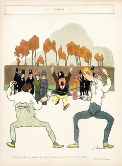 Joseph Hémard 1910 "Duel" swordsmen