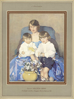 Norah Neilson-Gray 1927 Mrs Douglas Barr et ses Fils, Portrait
