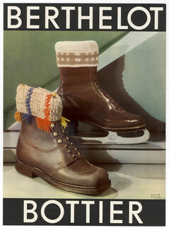 Berthelot (Bottier) 1930 Ice Skate, Court Shoes