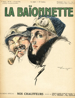 René Vincent 1916 Nos Chauffeurs, La Baïonnette Cover
