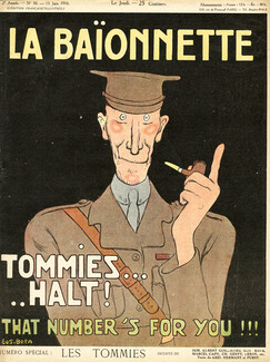 Gus Bofa 1916 Tommies Halt! World War I British Soldiers, La Baïonnette cover