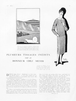 Plusieurs tissages inédits sont en honneur chez Meyer, 1925 - E. Meyer & Cie Les vieux Canuts de Lyon, Charles Martin, 4 pages