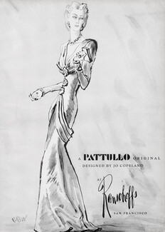 Jo Copeland 1945 René Bouët-Willaumez, Evening Gown, Pattullo