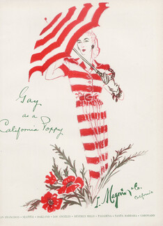 I. Magnin & Co. 1944 California Poppy