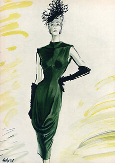 René Bouët-Willaumez 1944 Fashion Show Elizabeth Arden Designer Charles James, 3 illustrated Pages, 3 pages