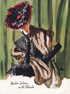 René Bouët-Willaumez 1941 Lilly Daché, Stein & Blaine (Fur Clothing)