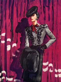 René Bouët-Willaumez 1942 Traina Norell, Embroidery Jacket