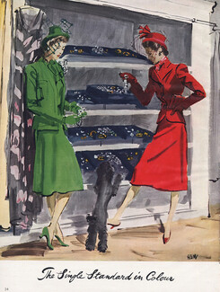 René Bouët-Willaumez 1941 Fashion Illustration, Poodle