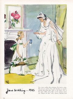 Eric 1942 Wedding Dress, Coty's new "Muguet des Bois", Lily Of The Valley