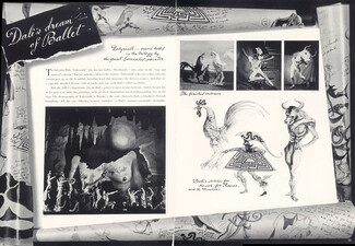 Dali's dream of Ballet, 1941 - Salvador Dali "Labyrinth", Minotaur Costume, Surrealism, 3 pages
