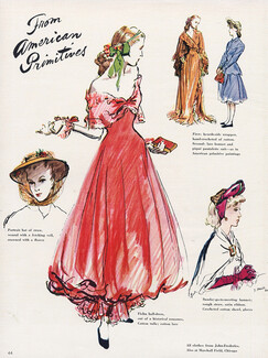 Jean Pagès 1941 "From American Primitives". All clothes from John Frederics