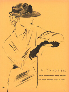 Caroline Reboux 1935 Un canotier, Jacques Demachy