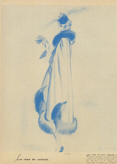 Nina Ricci 1937 Zibeline Fur, Cape de Cocktail, Jacques Demachy