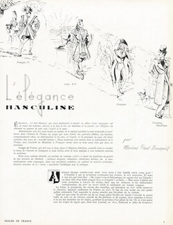 L'Élégance Masculine, 1941 - Dessins Louis de Beaufort et Mourgue. Photos chez Gelot, Texte par Marina Paul Bousquet, 7 pages