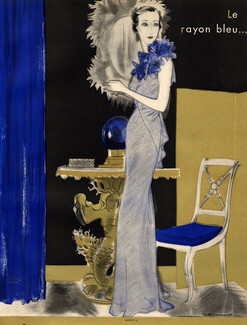 Worth 1933 "Le Rayon Bleu", Demachy, Evening Gown